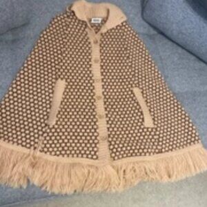 Women ROXANNA Poncho Beige Brown OS